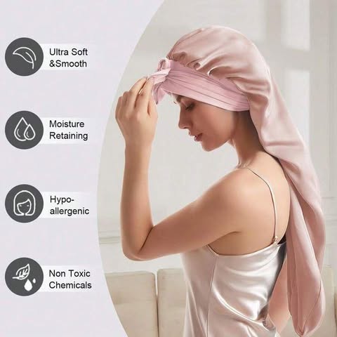 "Camara" The Glamorous Satin Long Bonnet