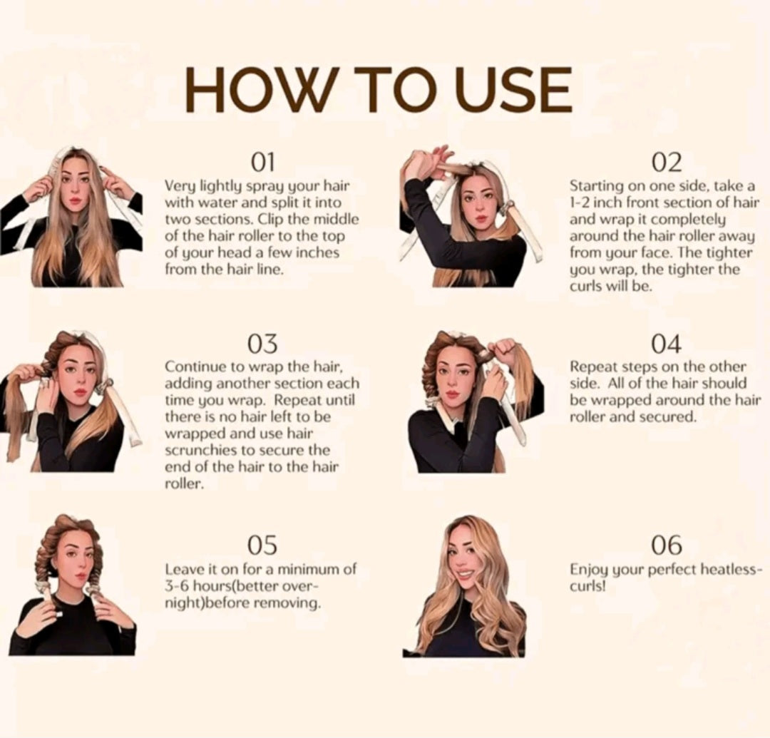 "Flawless Clara " The Perfect Heatless Satin curling Set