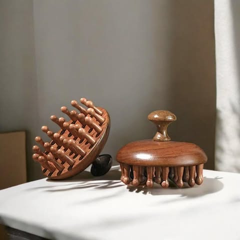 "Haily" The Calming Natural Sandalwood Scalp Massager