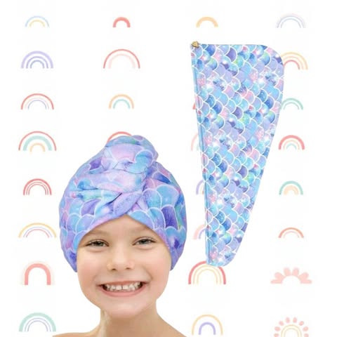 "Meriella" The Mermaid Microfibre Head Towel Cap