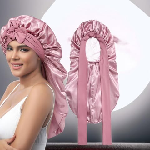 "Camara" The Glamorous Satin Long Bonnet
