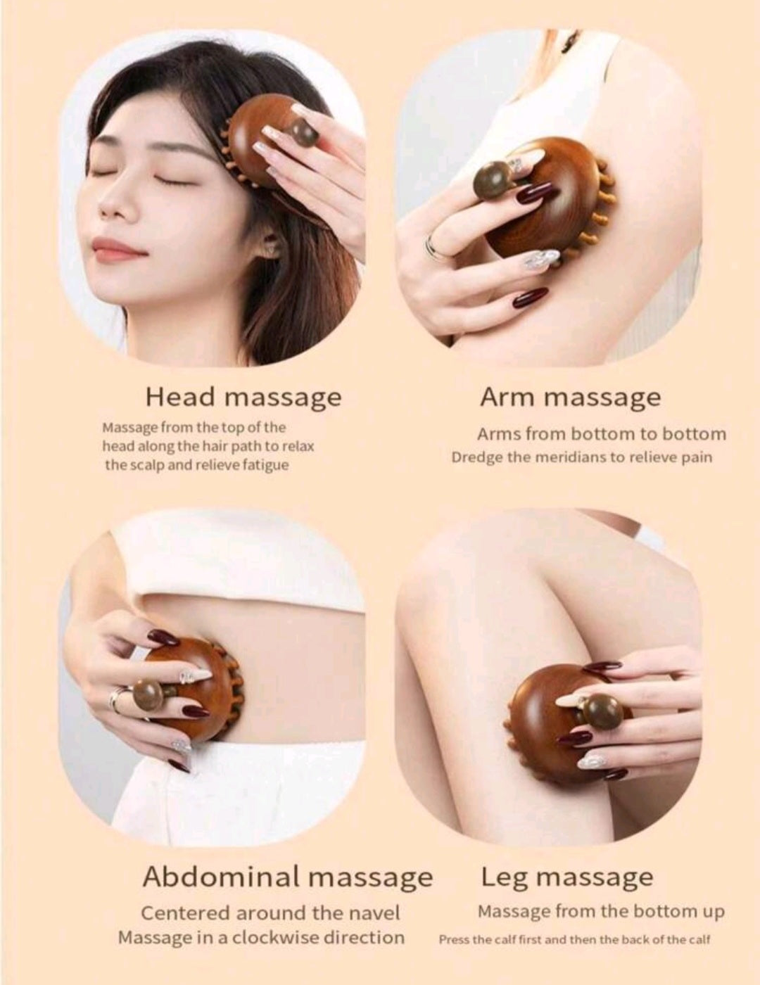 "Haily" The Calming Natural Sandalwood Scalp Massager